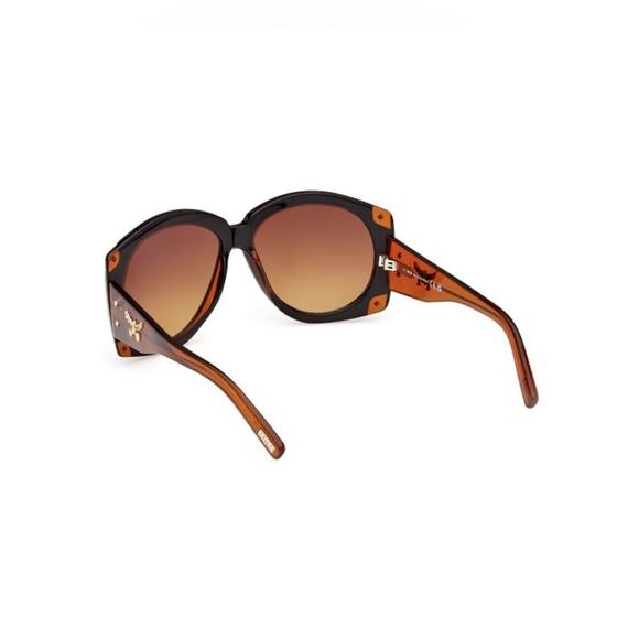 New MCM Black and Brown Oversized Gradient Oval Sunglasses Authentic